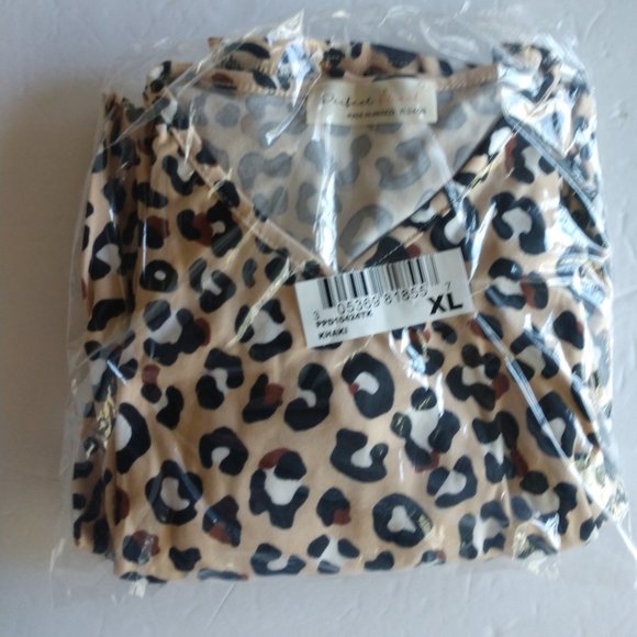 Leopard Print Baby Doll Top With Short Sleeves , Cheetah Top Girls Various NWT - Picture 8 of 16